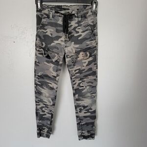 Ring of Fire Boys 8 Grey Camo Moto Joggers Pants Casual Cargo